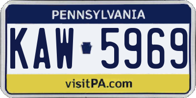 PA license plate KAW5969