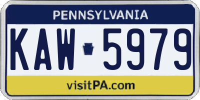 PA license plate KAW5979