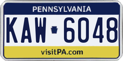 PA license plate KAW6048