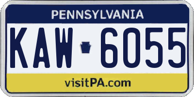 PA license plate KAW6055