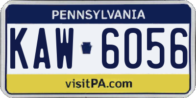 PA license plate KAW6056