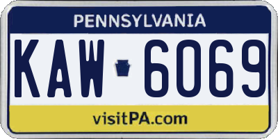 PA license plate KAW6069