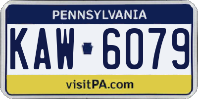 PA license plate KAW6079