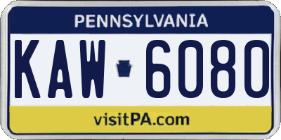 PA license plate KAW6080