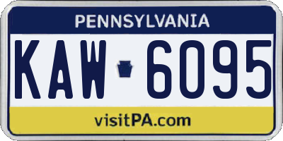 PA license plate KAW6095