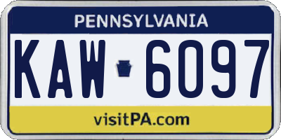 PA license plate KAW6097