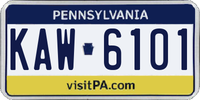 PA license plate KAW6101