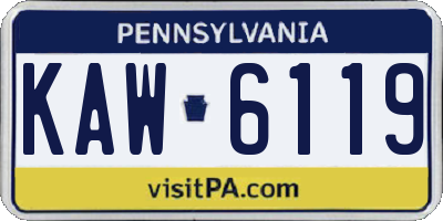 PA license plate KAW6119