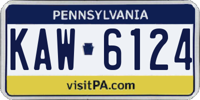 PA license plate KAW6124