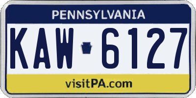 PA license plate KAW6127