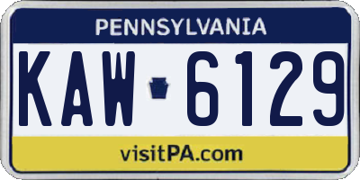 PA license plate KAW6129