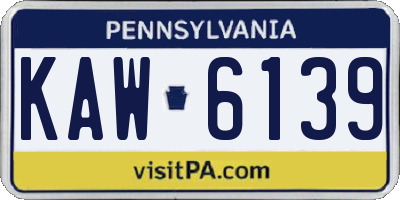 PA license plate KAW6139