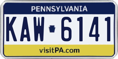 PA license plate KAW6141