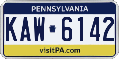 PA license plate KAW6142