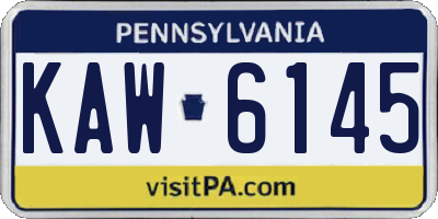 PA license plate KAW6145