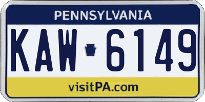 PA license plate KAW6149