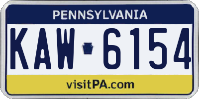 PA license plate KAW6154