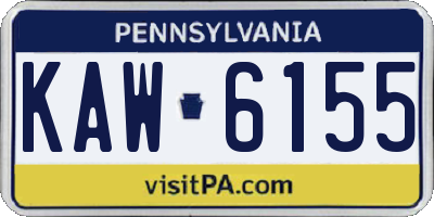 PA license plate KAW6155