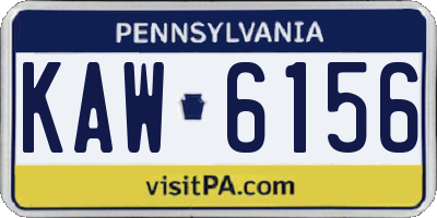 PA license plate KAW6156