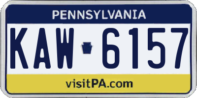 PA license plate KAW6157