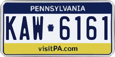 PA license plate KAW6161