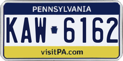 PA license plate KAW6162