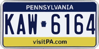 PA license plate KAW6164