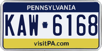 PA license plate KAW6168