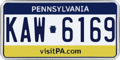 PA license plate KAW6169