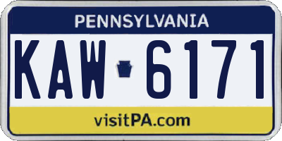 PA license plate KAW6171