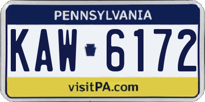 PA license plate KAW6172