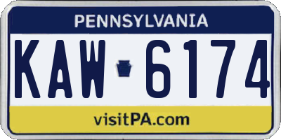 PA license plate KAW6174
