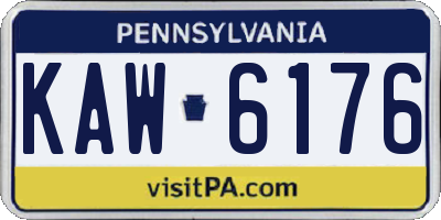 PA license plate KAW6176