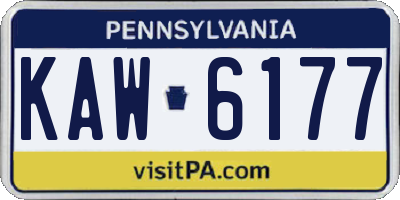 PA license plate KAW6177