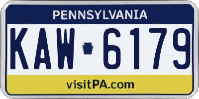 PA license plate KAW6179