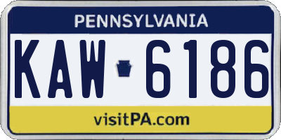 PA license plate KAW6186