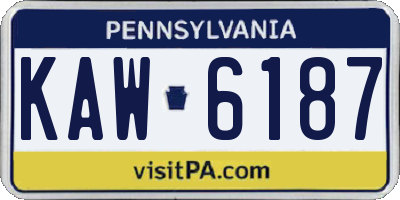 PA license plate KAW6187