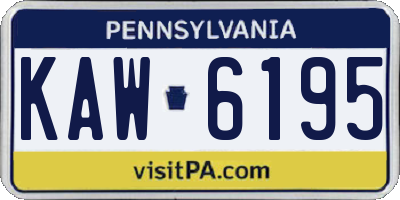 PA license plate KAW6195