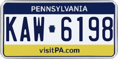 PA license plate KAW6198