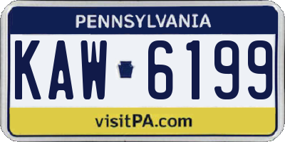 PA license plate KAW6199