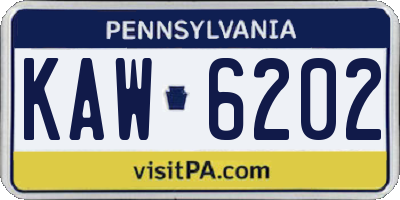 PA license plate KAW6202
