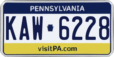 PA license plate KAW6228