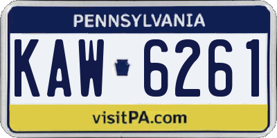 PA license plate KAW6261