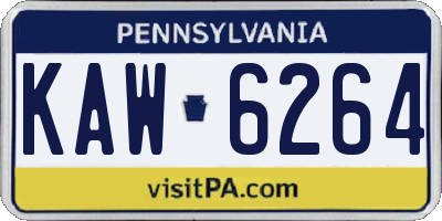 PA license plate KAW6264