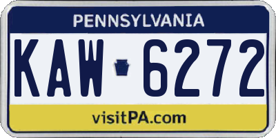PA license plate KAW6272