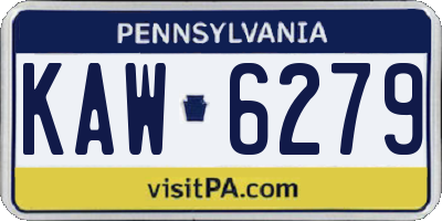 PA license plate KAW6279