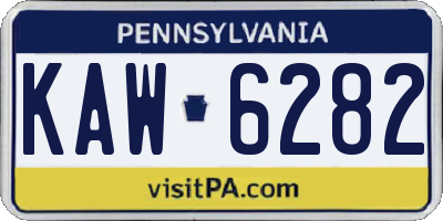 PA license plate KAW6282