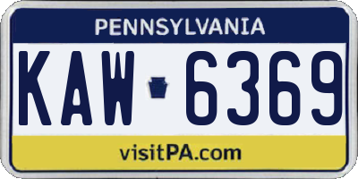 PA license plate KAW6369