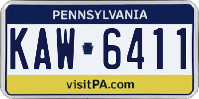 PA license plate KAW6411