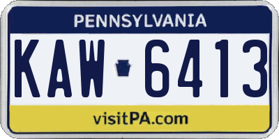PA license plate KAW6413